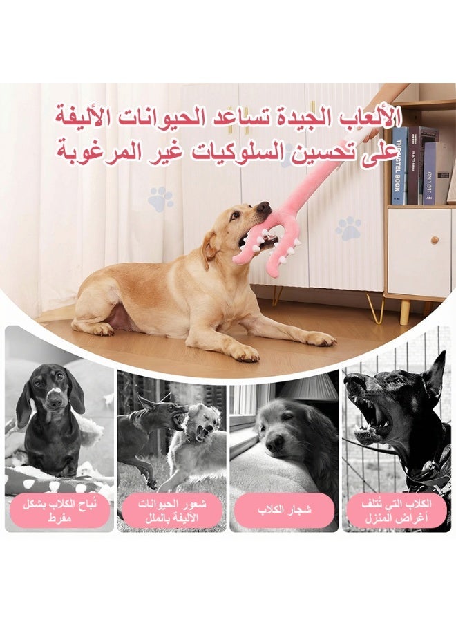 LAPET Plush Cat Wand Toy with Clamp Design - Novelty Interactive Teaser Stick for Indoor Cats, Soft Cotton Pet Play Toy, Fun Pet Gag Gift Small Medium Puppies Kittens Dogs (Pink) - Image 4